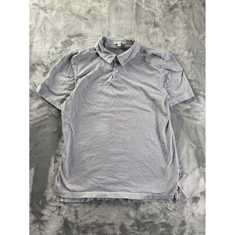 James Perse Standard Polo Men's Size 2 Gray Garment Dyed Appearance Shirt Cotton